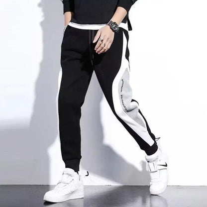 Men Black Pants Hip Hop Drawstring Jogger Fashion Comfortable Trousers Male Casual Sweatpants Loose Elastic Waist Sportswear Chic Le'Meek