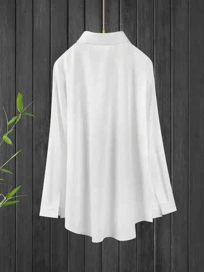 Plus Size Shirts 2025 Summer New Women's Casual Loose Fashion Top Elegant Korean Style Solid Sweet Blouses Single-breasted Lapel Chic Le'Meek