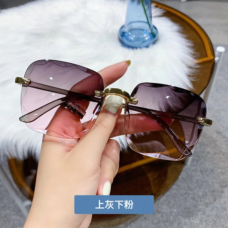 Frameless Cut Edge Sunglasses New Summer Sun Visors Women's Transparent Multi-color Lenses