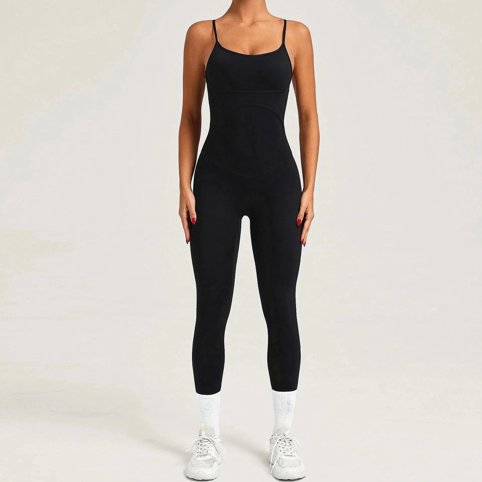 Pad Sports Fitness Jumpsuit Cross Open Back Adjustable Strap Hip Lift Tight Slim Fitness Yoga Set Gym Running Sports Wear XP96 Chic Le'Meek