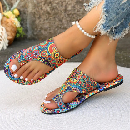 Women Slippers Bohemian Flower Pattern Sandals Casual Lightweight Shoes Flip Flops Fashion Big Size Slippers Home Slides Women AliExpress