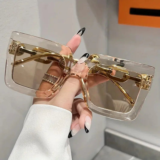 Luxury square fashion glasses for women casual candy color anti glare sun shades for beach party Travel Temu