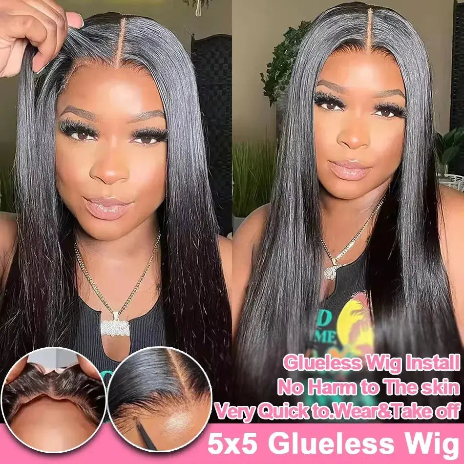 200% Hd Transparent Bone Straight 13x4 Lace Frontal Wigs Pre Plucked Brazilian Remy Hair 5x5 Glueless Wigs Human Hair For Women Temu