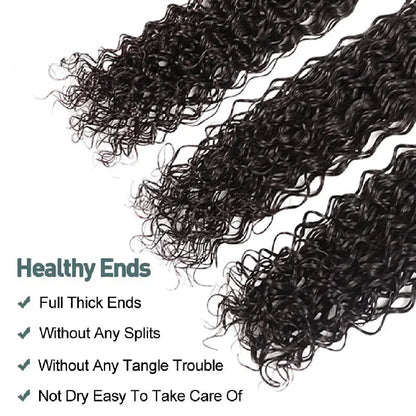 Water Wave Human Hair Bundles Curly Deep Wave 3 Bundles  Brazilian Natural Black Human Hair Remy Hair 100% Human Hair Natural Temu