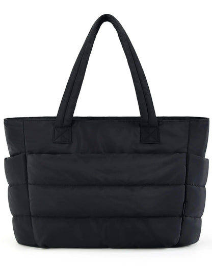 BAGSMART The Bubble Tote Bag Cotton Padded Female Quilting Puffy Shoulder Shopper Purse Simple Daily Handbag Women's Bags Temu