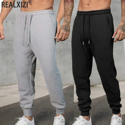 Autumn Men's Athletic Trainning Joggers Casual Loose Fit Sweatpants Elastic Waist Drawstring Trousers Streetwear Men's Pant Chic Le'Meek