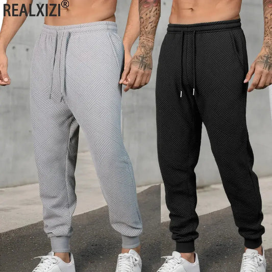 Autumn Men's Athletic Trainning Joggers Casual Loose Fit Sweatpants Elastic Waist Drawstring Trousers Streetwear Men's Pant Chic Le'Meek
