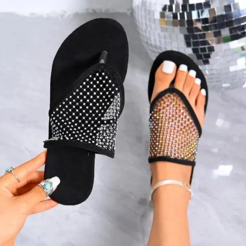Women Slippers 2024 Summer New Flat Bottom Sandals Flip Flops Hollow Sexy Flats Bottom Slippers Slides Women Zapatos De Mujer Temu