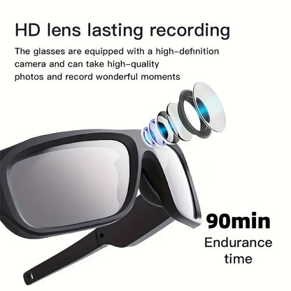 4K outdoor sports camera glasses, mountain biking outdoor video camera sunglasses