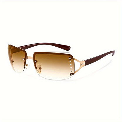 Trendy Retro Rectangle Sunglasses - Lightweight Frameless Design - Fashion-Forward Style for Women & Men