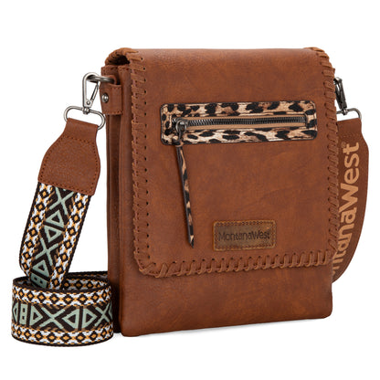 Montana West Multi Zipper Pocket Crossbody Bags for Women Western Printed Strap