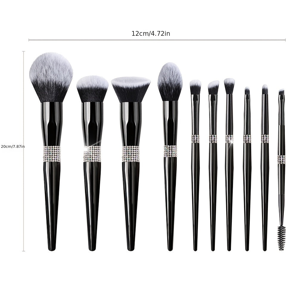 Makeup Brushes Set - Bling Premium Synthetic Foundation Powder Blush Concealer Eyeliner Eyebrow Contour Make Up Brush Set For Women, Black