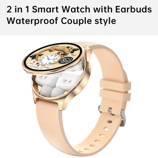 Fashion 2-in-1 Smartwatch Sports watch with headphones Elegant Women's Men's Waterproof Watch with earbuds Simple Yet Sophisticated Dial for Business & Social Events Temu