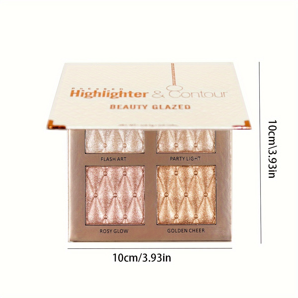 4-Color Radiant Face and Eye High Gloss Integrated Palette - Long-Lasting, Waterproof, Full Coverage, All Skin Tones Compatible - Sparkling Pearlescent Glitter Mixed Color Highlight Palette Perfect for Music Festival