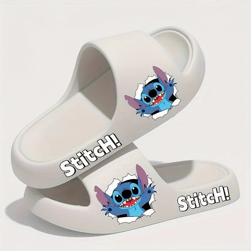 [Disney Stitch Slippers] Disney Soft EVA Breathable Stitch Cartoon Character Slip-On Slippers | Unisex Indoor/Outdoor Comfortable Anti-Slip Casual Shoes for Women & Men, Couple's Matching Design Chic Le'Meek