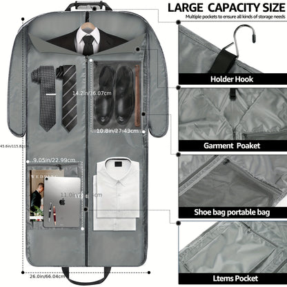 Garment Bags, Large Carry On Suit Bag for Travel & Business Trip With Shoulder Strap & Pockets for Men Women, Hanging Suitcase Luggage Travel Bags