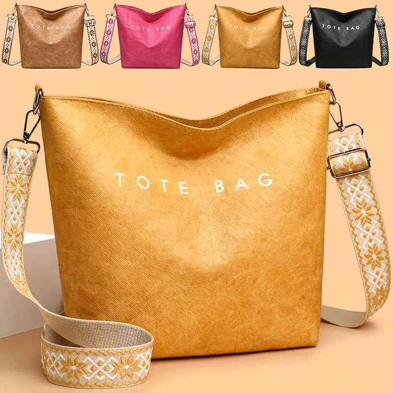 Women'S Fashionable Tote Bag - Large Capacity, Bohemian Style with Wide Shoulder Strap, Trendy Shoulder Bag for Daily Commute, Travel, and Gifts, Commute Tote Bag | Bohemian Style Bag | Adjustable Strap Bag Chic Le'Meek