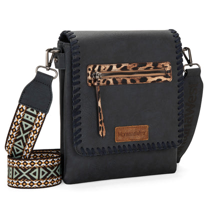 Montana West Multi Zipper Pocket Crossbody Bags for Women Western Printed Strap