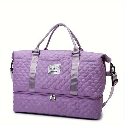 Large Capacity Travel Duffel Bag in Oxford Fabric, Portable Sports Gym Storage Bag, Weekend Overnight Bag for Women Chic Le'Meek