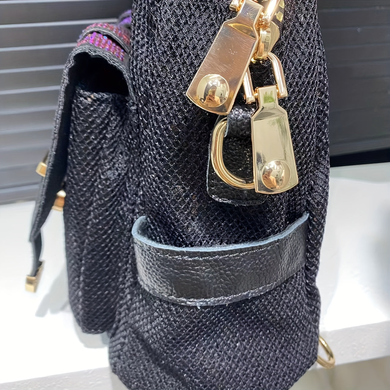 Fashionable Backpack With Rhinestones, Versatile Shoulder Bag, Crossbody Bag Handbag