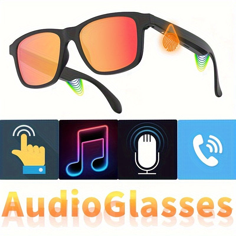 Wireless 5.3 Smart Glasses Headphones: Outdoor Sports Music, Calls, And Sunglasses Protection!