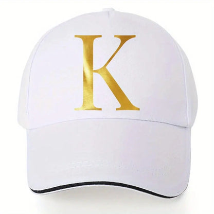 Lightweight Baseball Cap with Adjustable Shoulder Strap, Breathable And Quick Drying- Customizable Golden Letter Design, Suitable for Outdoor Sports And Travel, Baseball Cap Chic Le'Meek
