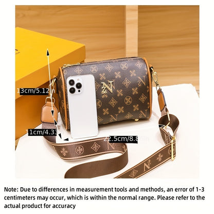 Small Plaid Printed Wristlet Bag - Adjustable Strap, Water-Resistant, Zipper Closure, Polyester Lining, Elegant Style for Occasions - High-End Fashionable Retro Pillow Bag from Guangzhou