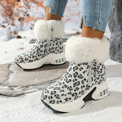 Women's Platform Wedges Ankle Boots, Casual Push Lined Side Zipper Short Boots, Warm & Comfortable Winter Shoes Chic Le'Meek