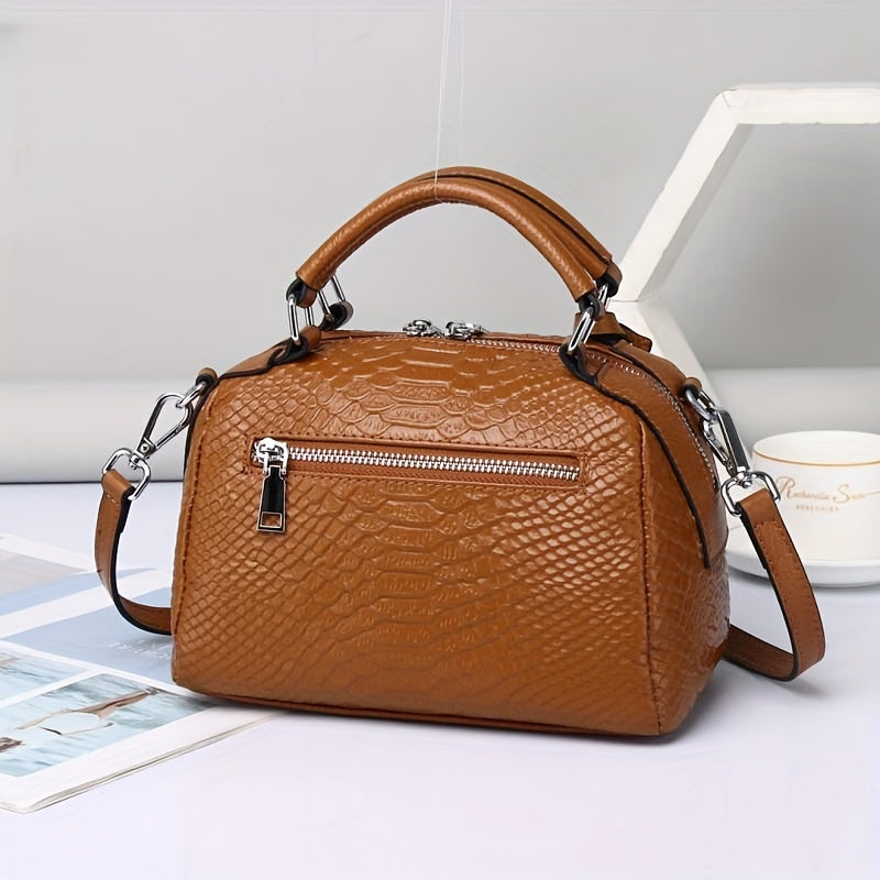 Women's Shoulder Bag With Zipper Closure, Simple And Classic Design Crossbody Bag For Daily Use