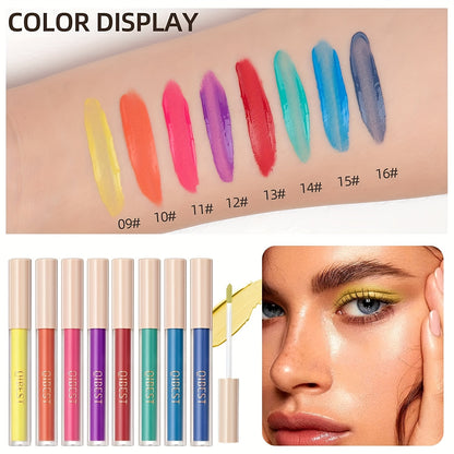 8-Color Waterproof Liquid Eyeshadow Palette - Long-Lasting, Fast Drying, Matte Finish, Smudge-Proof Makeup Essential with Primer, Highlighter, Blusher, and Nude Shades for Professional Results