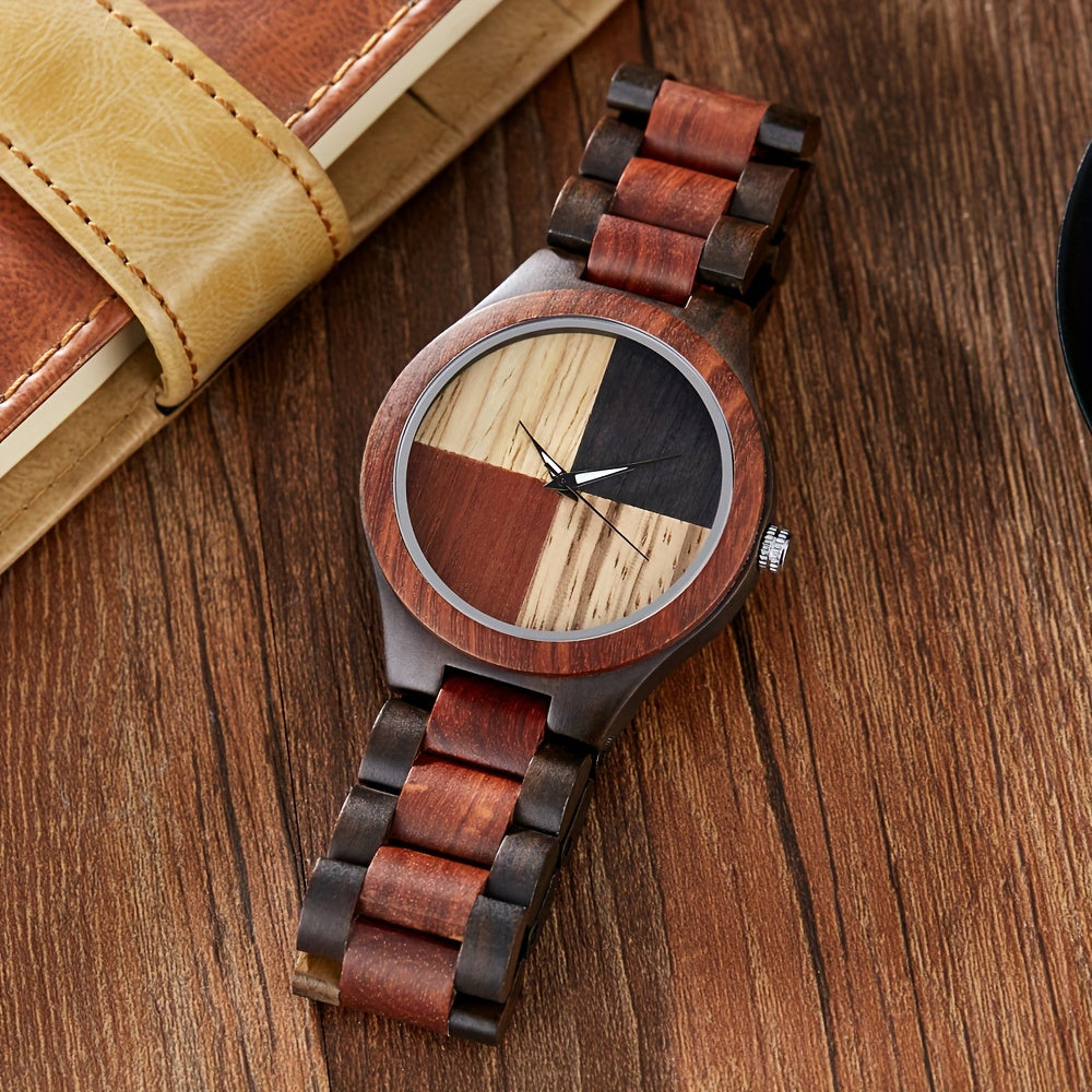 Wooden Watch Grain Handmade Wooden Watches for Men Creative Lightweight Quartz Mens Watches