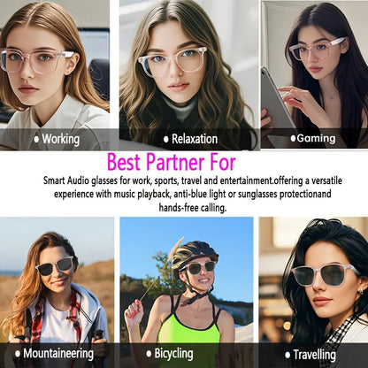 [New Smart Glasses] Smart Glasses: New Photo-taking Outdoor Sports | Music And Calls, Lightweight, Remote Control Photography, Built-in Microphone And Speaker, Noise Reduction, Touch And AI Voice Assistant, Compatible With IP Chic Le'Meek