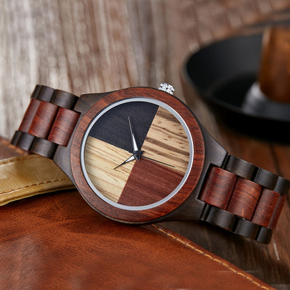 Wooden Watch Grain Handmade Wooden Watches for Men Creative Lightweight Quartz Mens Watches