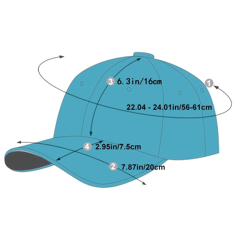 1pc 1pc Unisex Trendy Sunshade Adjustable Baseball Cap With Rivets For Outdoor Sport