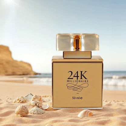 24 Millionaire Eau De Parfum for Women 1.7oz - Luxurious Golden-Tone Transparent Bottle, Long-Lasting Floral & Fruity Scent, 10-20% Concentration, Perfect for Dating, Daily Use & Gift Giving Chic Le'Meek