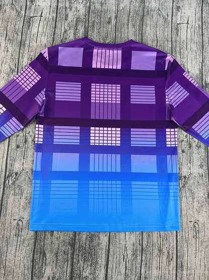 Plus Size Gradient Plaid Print Tracksuit Set - Casual Long Sleeve CrewNeck Pullover with Pockets & Coordinating Pants KnitFabric Slight Stretch - iddle Eastern Collection Chic Le'Meek
