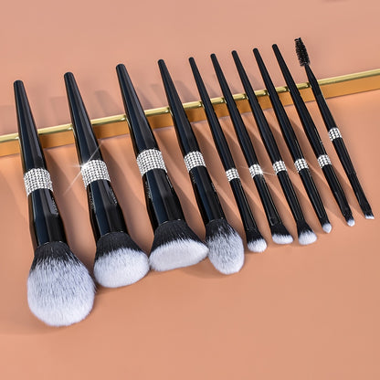 Makeup Brushes Set - Bling Premium Synthetic Foundation Powder Blush Concealer Eyeliner Eyebrow Contour Make Up Brush Set For Women, Black