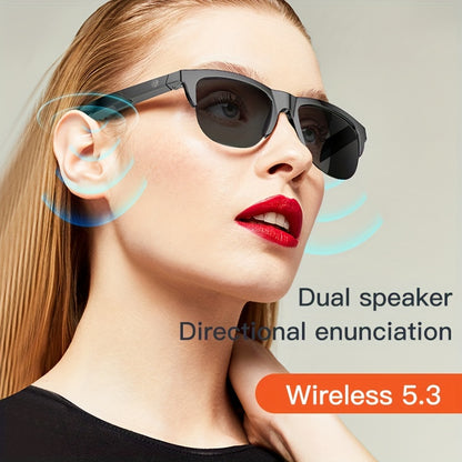 New Smart Wireless V5.3 Sunglasses, Multifunctional Glasses, Wireless Calls, Music Playback, Outdoor Sports Headphones, with Rechargeable HIFI Sound Quality, HD Lenses,  Unisex, Touch, Long Battery Life, UV Protection