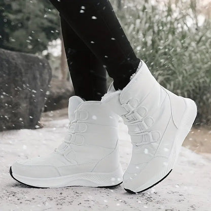 Winter-Ready High-Top Snow Boots: Warm Plush Lining, Anti-Slip Thick Sole, Durable Synthetic Leather Chic Le'Meek