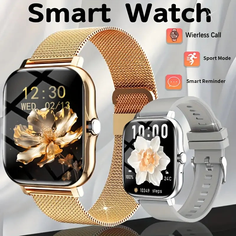 Full Touch Screen 1.83-inch Smart Watch for Men and Women with Wireless Calls, Message Reminders, Sports Tracker, Remote Camera, Weather Notification - USB Rechargeable, Multiple Sports Modes, 240P Resolution, Positioning Nav Chic Le'Meek