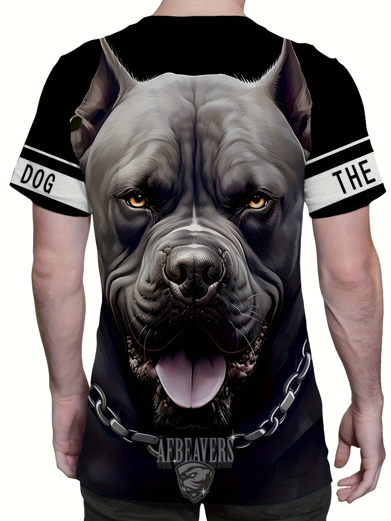 Mens Graphic Crew Neck T-Shirt - Fashion Outdoor Tee with 3D Dog Random Print Design