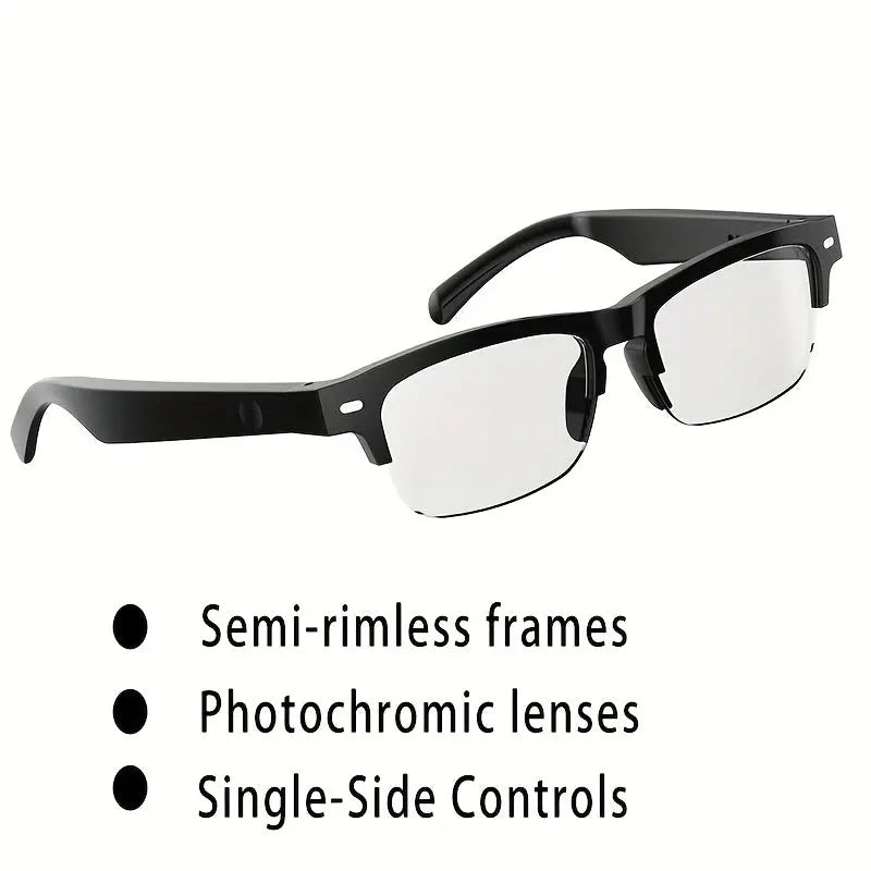 [New Smart Glasses] Smart Glasses: New Photo-taking Outdoor Sports | Music And Calls, Lightweight, Remote Control Photography, Built-in Microphone And Speaker, Noise Reduction, Touch And AI Voice Assistant, Compatible With IP Chic Le'Meek