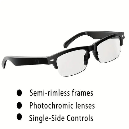 [New Smart Glasses] Smart Glasses: New Photo-taking Outdoor Sports | Music And Calls, Lightweight, Remote Control Photography, Built-in Microphone And Speaker, Noise Reduction, Touch And AI Voice Assistant, Compatible With IP Chic Le'Meek
