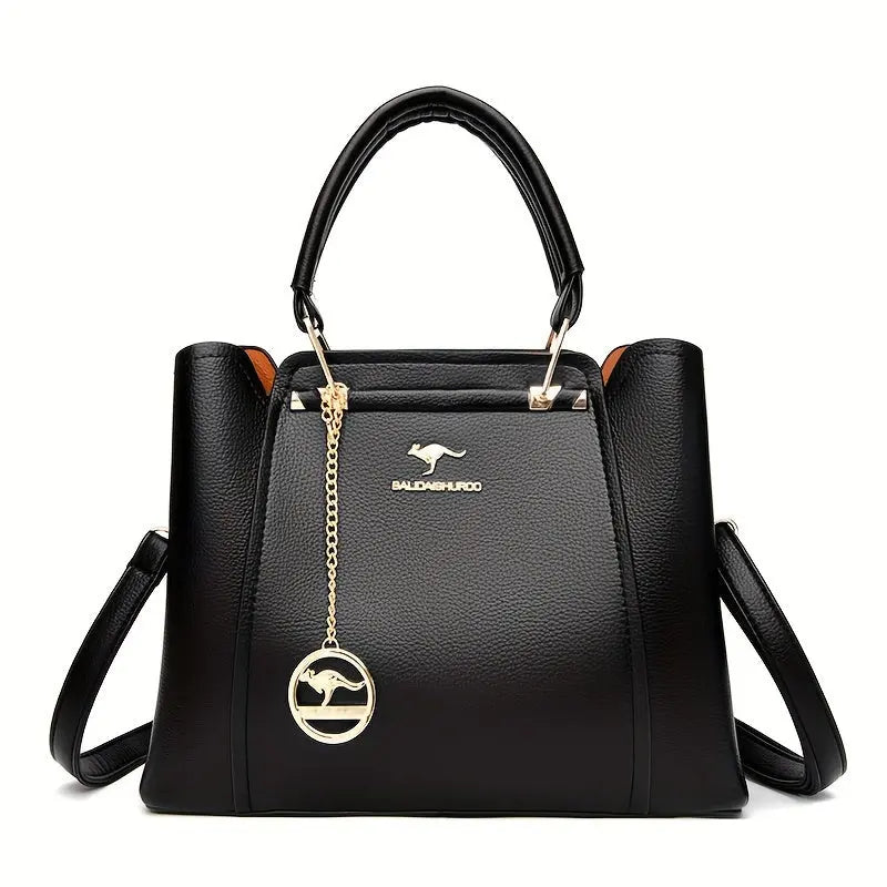 [Chic Tote Bag] Versatile Chic Black Tote Bag for Women | Polyester Lined, Zip Closure, Casual Style - Perfect for Everyday Use Chic Le'Meek