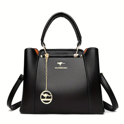 [Chic Tote Bag] Versatile Chic Black Tote Bag for Women | Polyester Lined, Zip Closure, Casual Style - Perfect for Everyday Use Chic Le'Meek