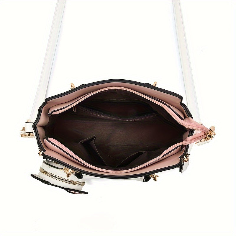 Small Purses And Handbags For Women Fashion Ladies Top Handle Satchel Bags Teenage Girls Shoulder Crossbody Bags With Kitten Pendant