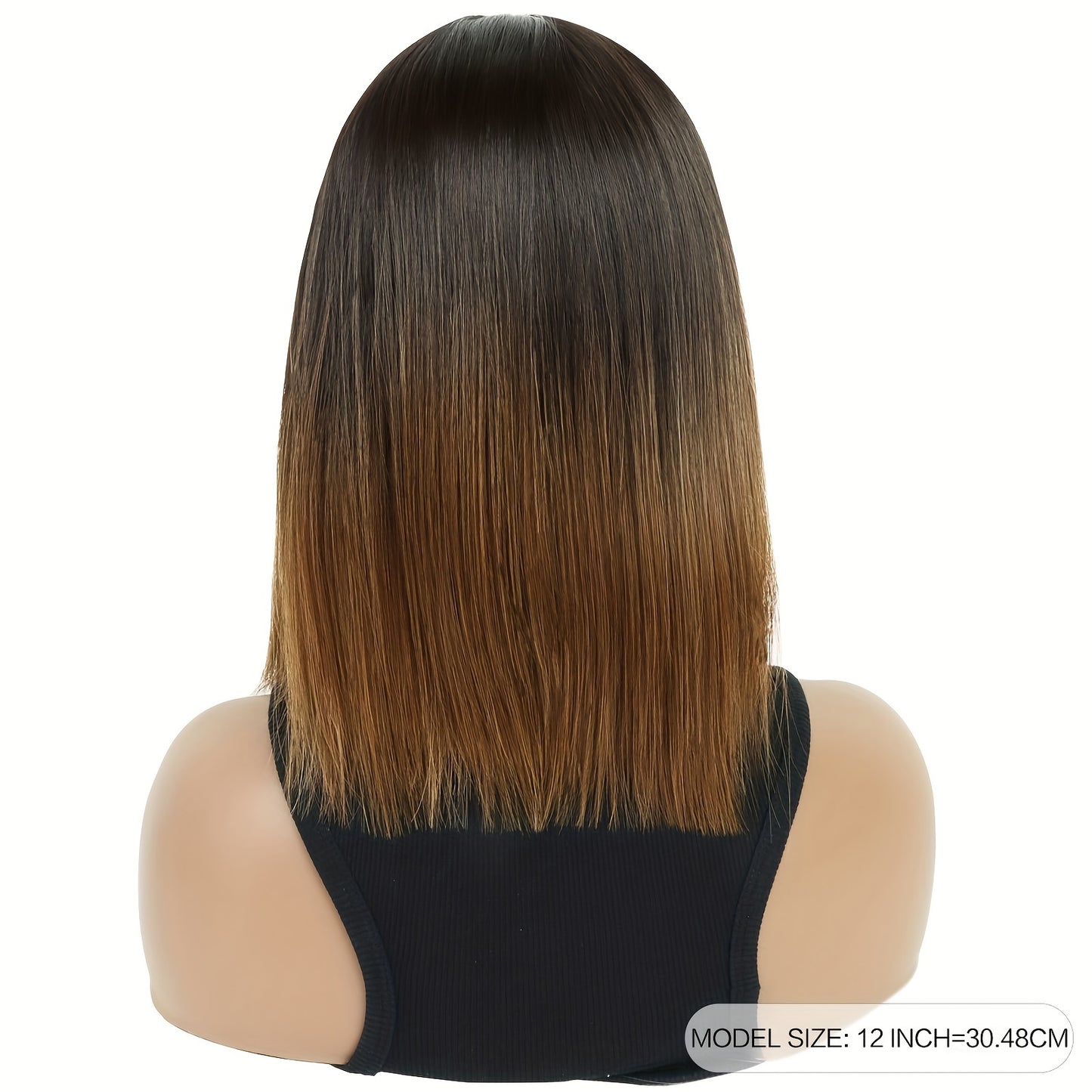 Natural-Look U-Part Wig for Women - High-Temperature Fiber, Straight Basics Style, No Lace Needed