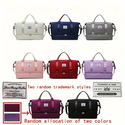 Large Capacity Travel Duffel Bag in Oxford Fabric, Portable Sports Gym Storage Bag, Weekend Overnight Bag for Women Chic Le'Meek