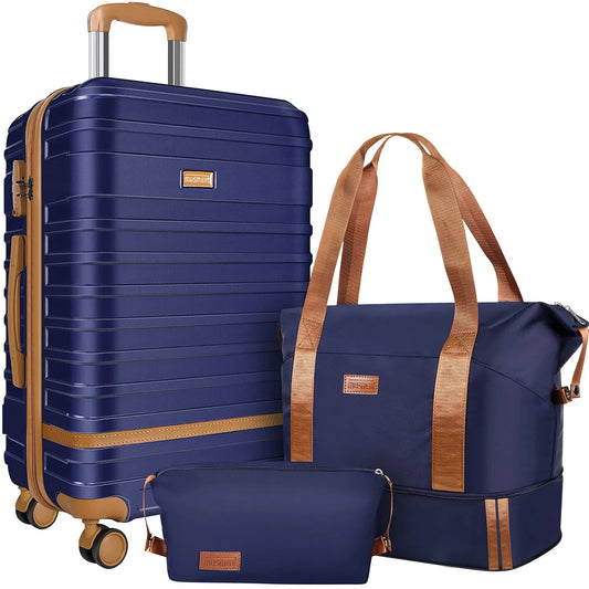 Suitcase Set Luggage Sets, 20 Inch Carry On Luggage With TSA Lock And Double Spinner Wheels, Suitcase With Travel Bag And Toiletry Bag AliExpress