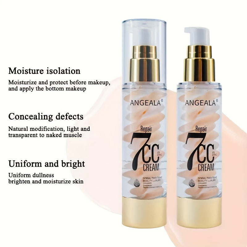 2-Color Luxury CC Cream Foundation - Hydrating & Skin-Perfecting Makeup - Concealer & Primer in One - Long-Lasting Radiant Finish for a Beautiful, Moisturized Look